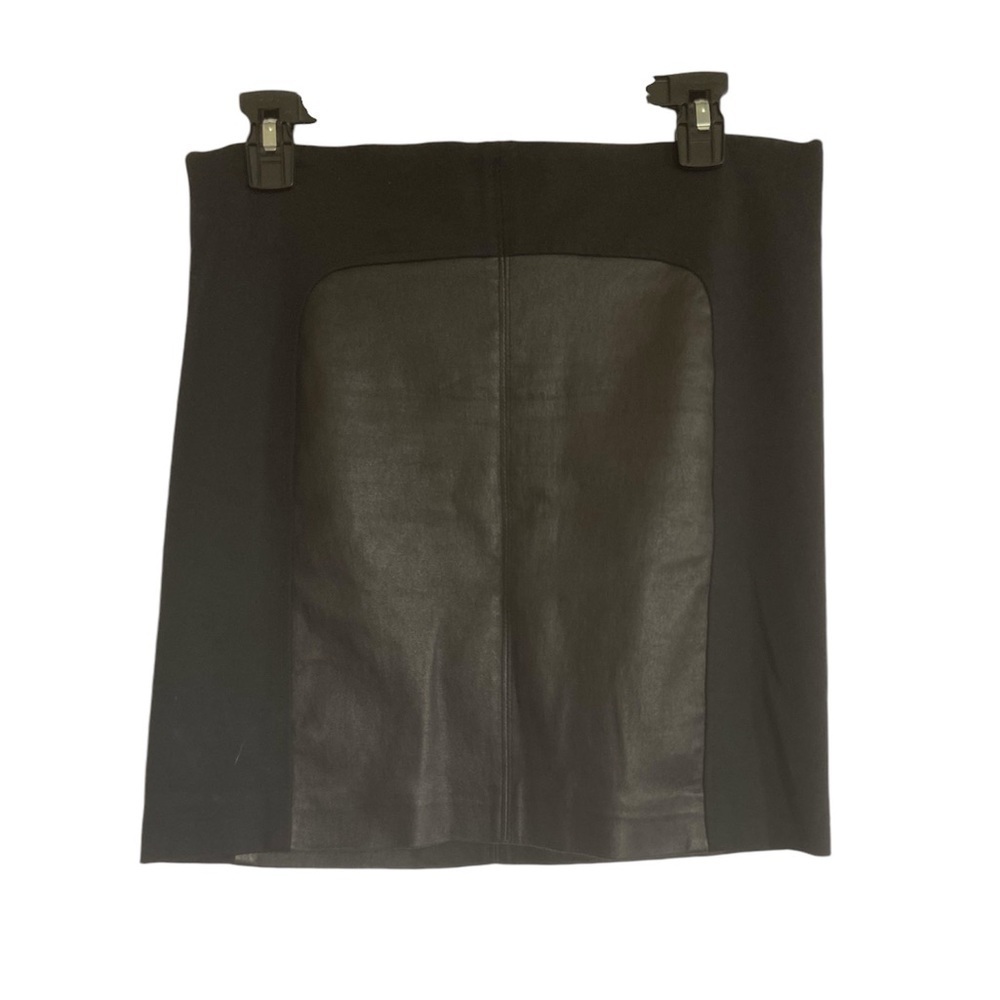Vince Black Leather Stretch Mini Skirt Size 6